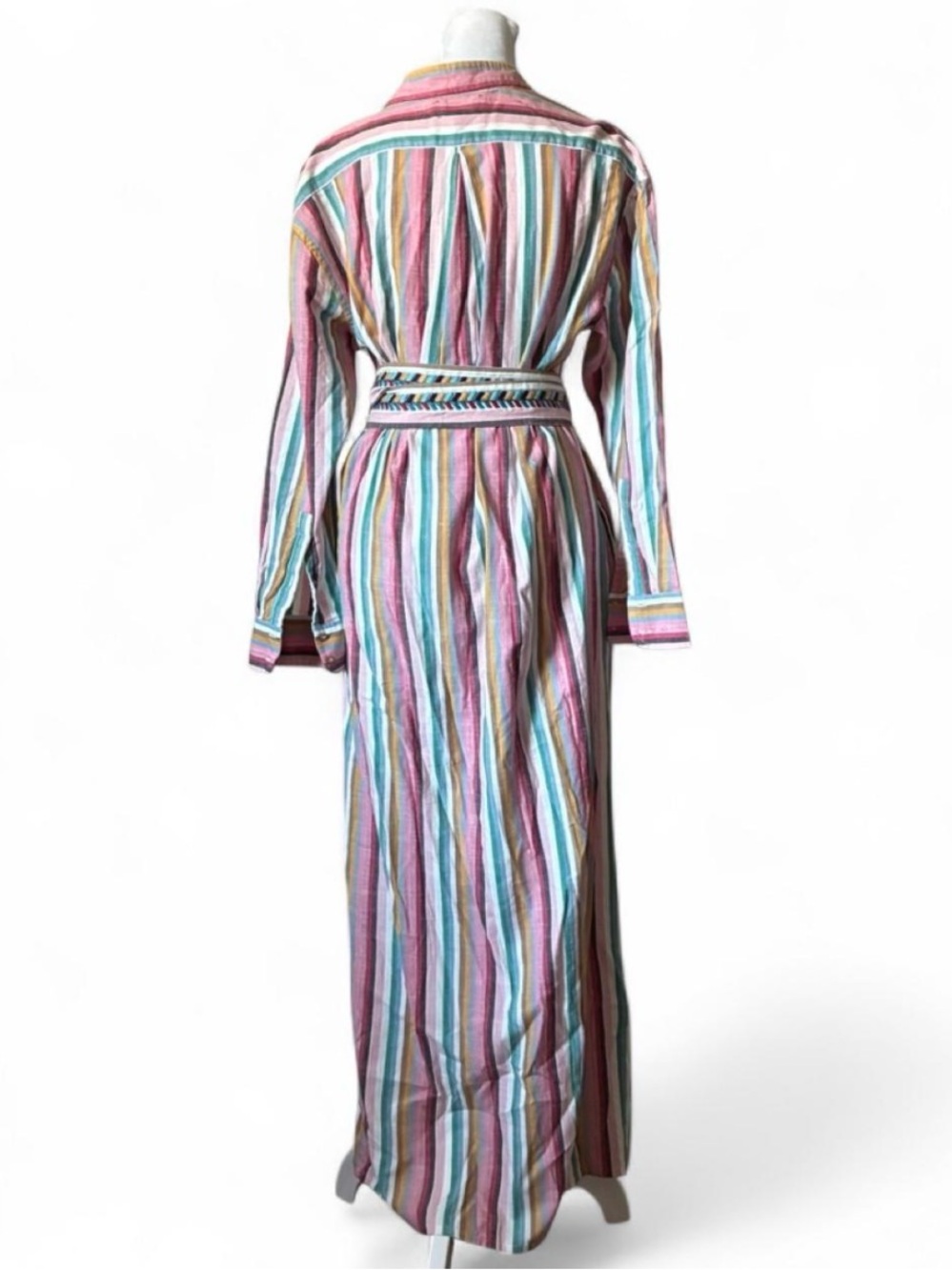 Xirena Striped Tie Waist Button Front Resort Boho Maxi Dress size XS - Picture 3 of 12